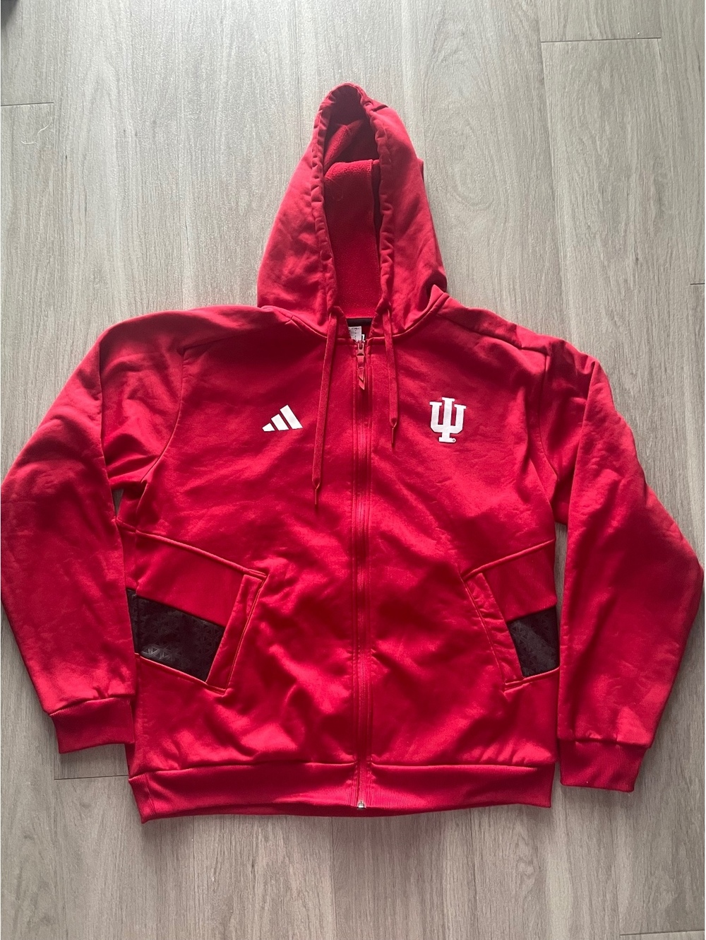 Adidas Indiana Hoosiers Full Zip Red Hoodie Men’s Large